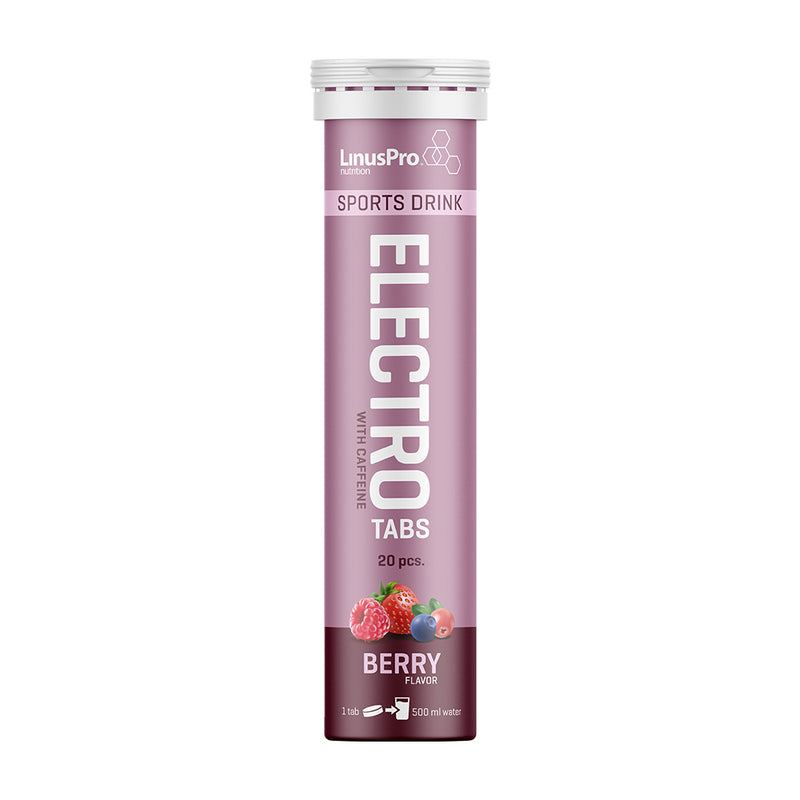 LinusPro Elektrolyt Tabs m. Koffein - Berry (12x80)